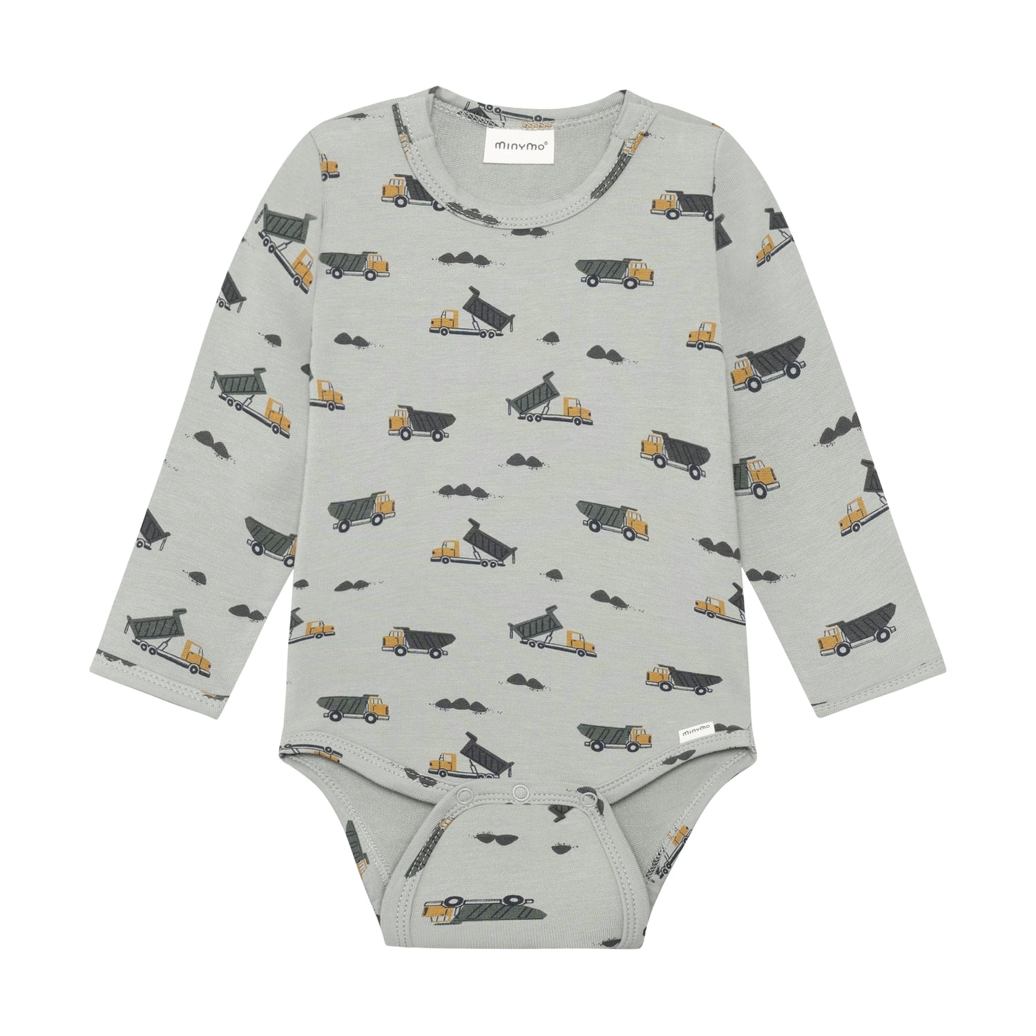 Langärmeliger Body aus hochwertiger Viskose-Baumwoll-Mischung mit charmanten Baustellen-Print von Minymo. Die elastische Faser sorgt für optimale Passform und Bewegungsfreiheit. Perfekt für aktive Kinder, die Stil und Komfort lieben.