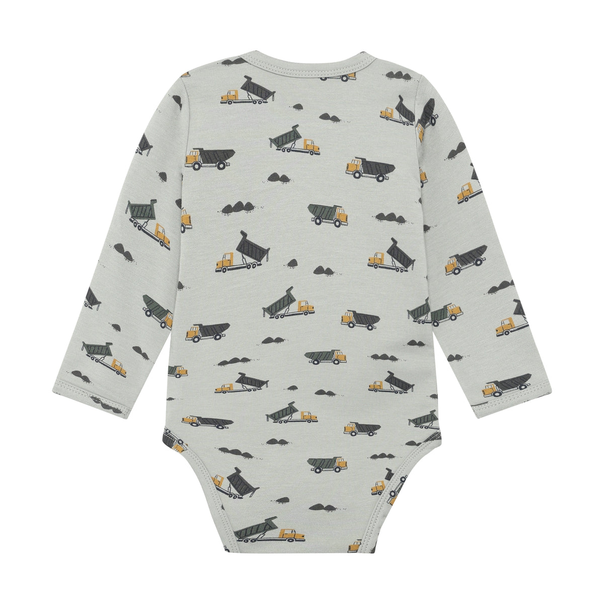 Langärmeliger Body aus hochwertiger Viskose-Baumwoll-Mischung mit charmanten Baustellen-Print von Minymo. Die elastische Faser sorgt für optimale Passform und Bewegungsfreiheit. Perfekt für aktive Kinder, die Stil und Komfort lieben.