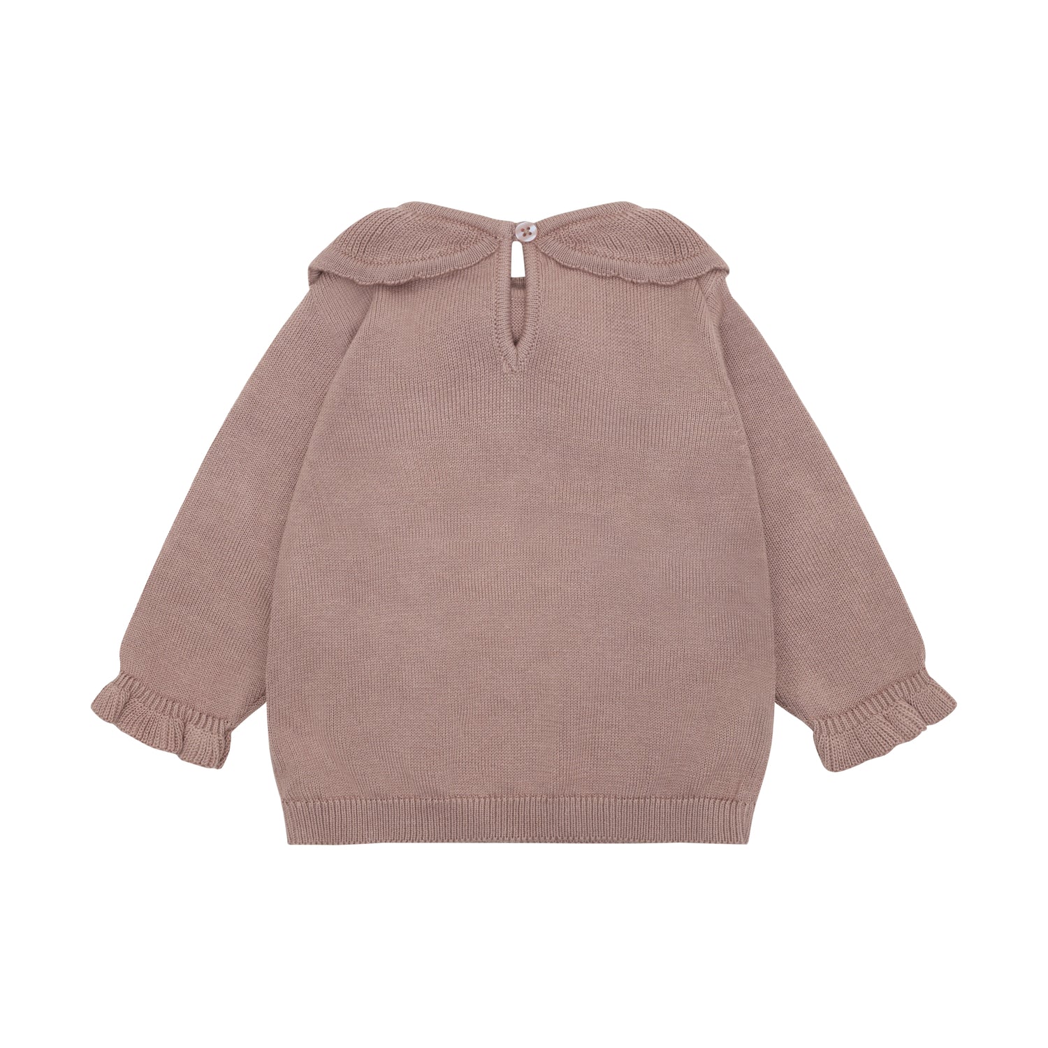 Gemütlicher Knit Pullover von Minymo aus 100% Baumwolle mit praktischer Tasche und zierlichem Blümchen-Detail – perfekt für jeden Tag.