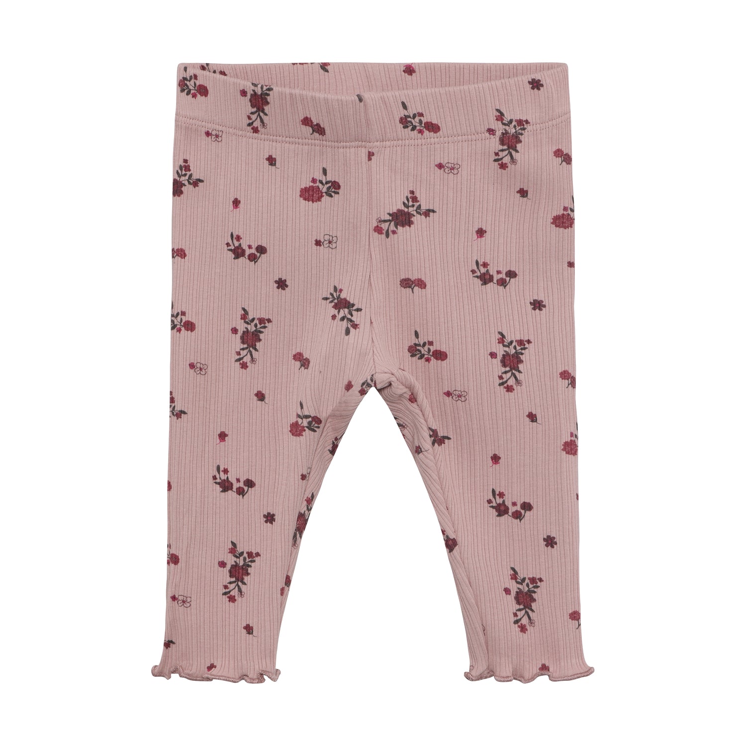 equeme Leggings von Minymo mit elastischem Rippstoff und verspieltem All-Over-Blümchen-Print. Die hochwertige Baumwollmischung mit Elastane bietet optimale Bewegungsfreiheit und Tragekomfort für aktive Kinder.