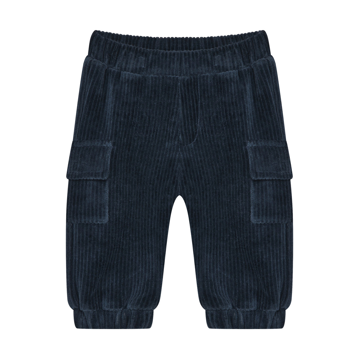 Elegante dunkelblaue Velours-Hose von Minymo aus hochwertiger Baumwollmischung mit Elasthananteil für optimale Bewegungsfreiheit und Tragekomfort.