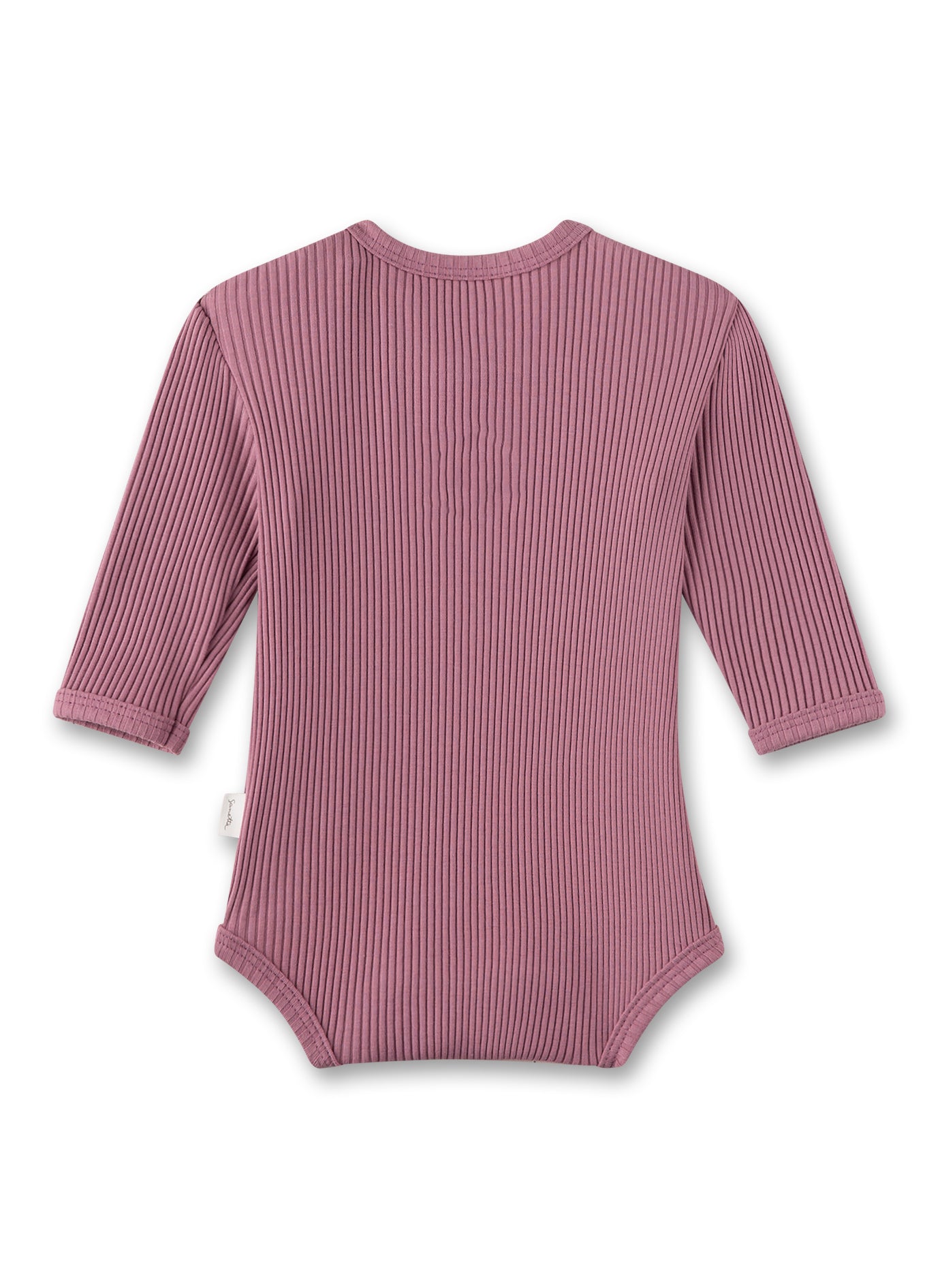 Zauberhafter Mädchen-Body von Sanetta Pure aus einer breiteren Ripp-Qualität mit Rüsche am Halsausschnitt.