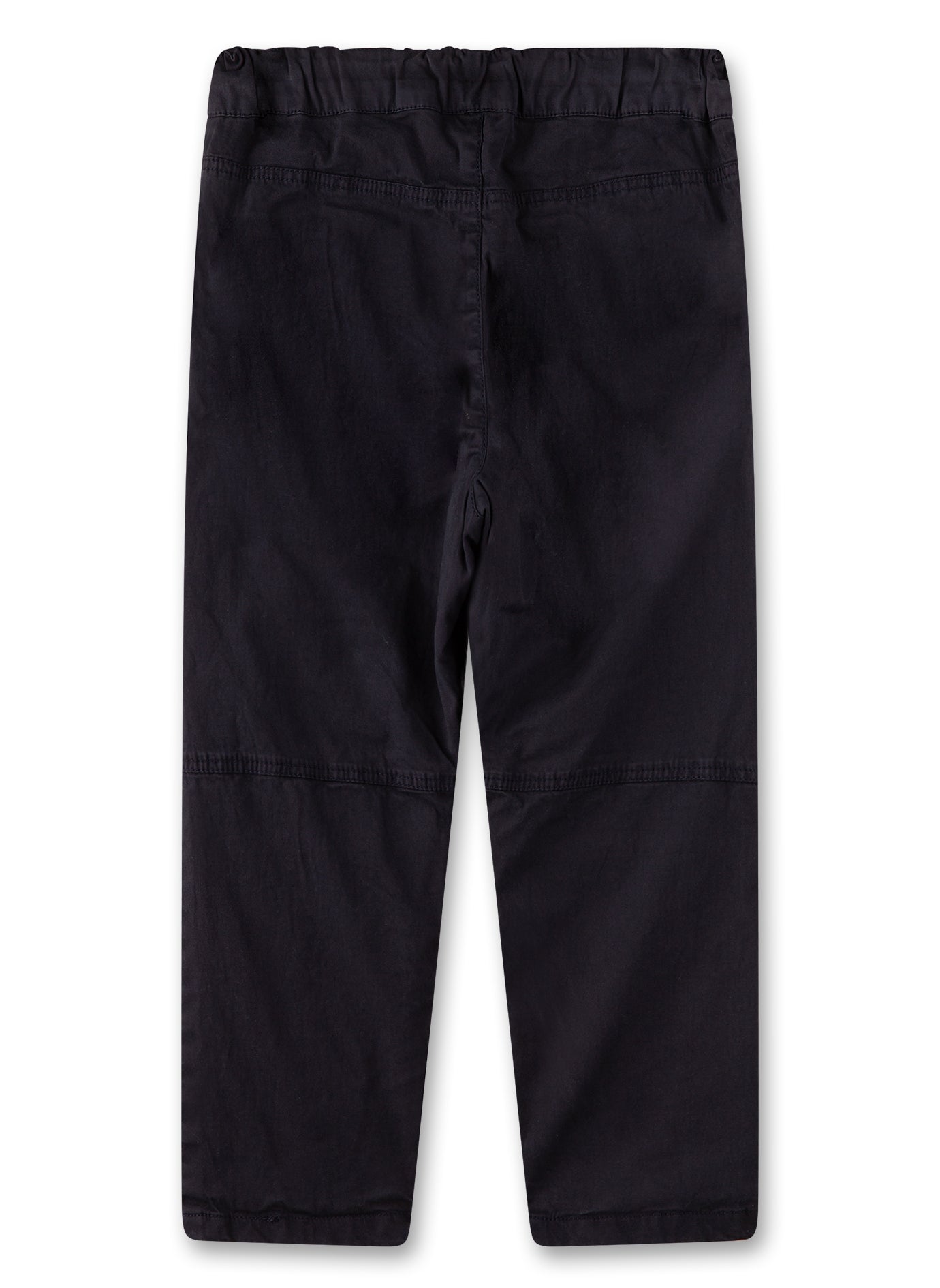Lässige Hose für Jungen von Sanetta in dunkelblau mit Abnähern am Knie.