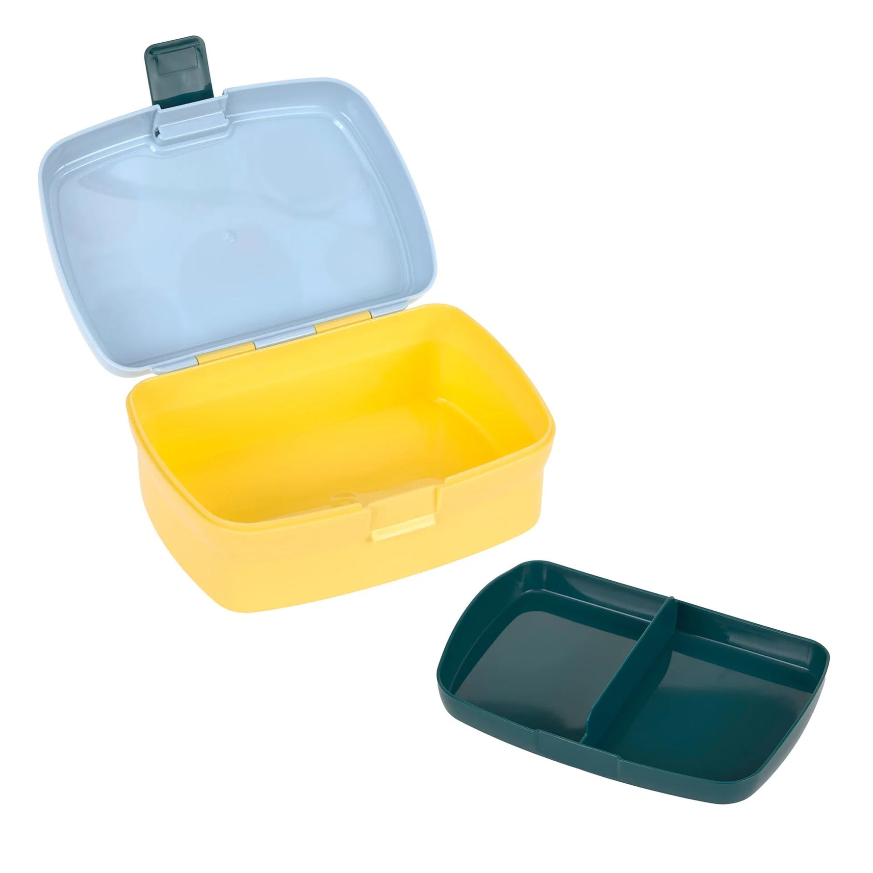 Mit der blauen BPA-freien Lunchbox aus der LÄSSIG X SmileyWorld® Kollektion sind hungrige Kids unterwegs bestens ausgerüstet. Die robuste Brotdose kommt inklusive einer herausnehmbaren Schale und ist spülmaschinengeeignet. 