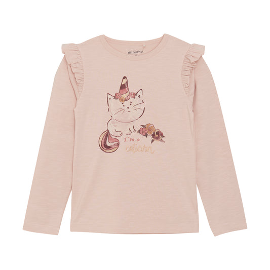 Dieses Langarmshirt von MINYMO in hellrosa ist perfekt für Mädchen, die Katzen lieben. Der süße Katzenprint verleiht dem Shirt einen verspielten Touch. Hergestellt aus hochwertigem Material, bietet es ein angenehmes Tragegefühl.