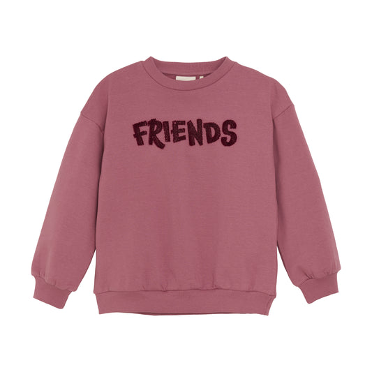 Langweilig war gestern! Mit dem Sweatshirt in Rosa und der coolen "Friends" Bestickung ist dein Mädchen jederzeit stylisch unterwegs. Der weiche Stoff sorgt für extra Wärme an kühleren Tagen.