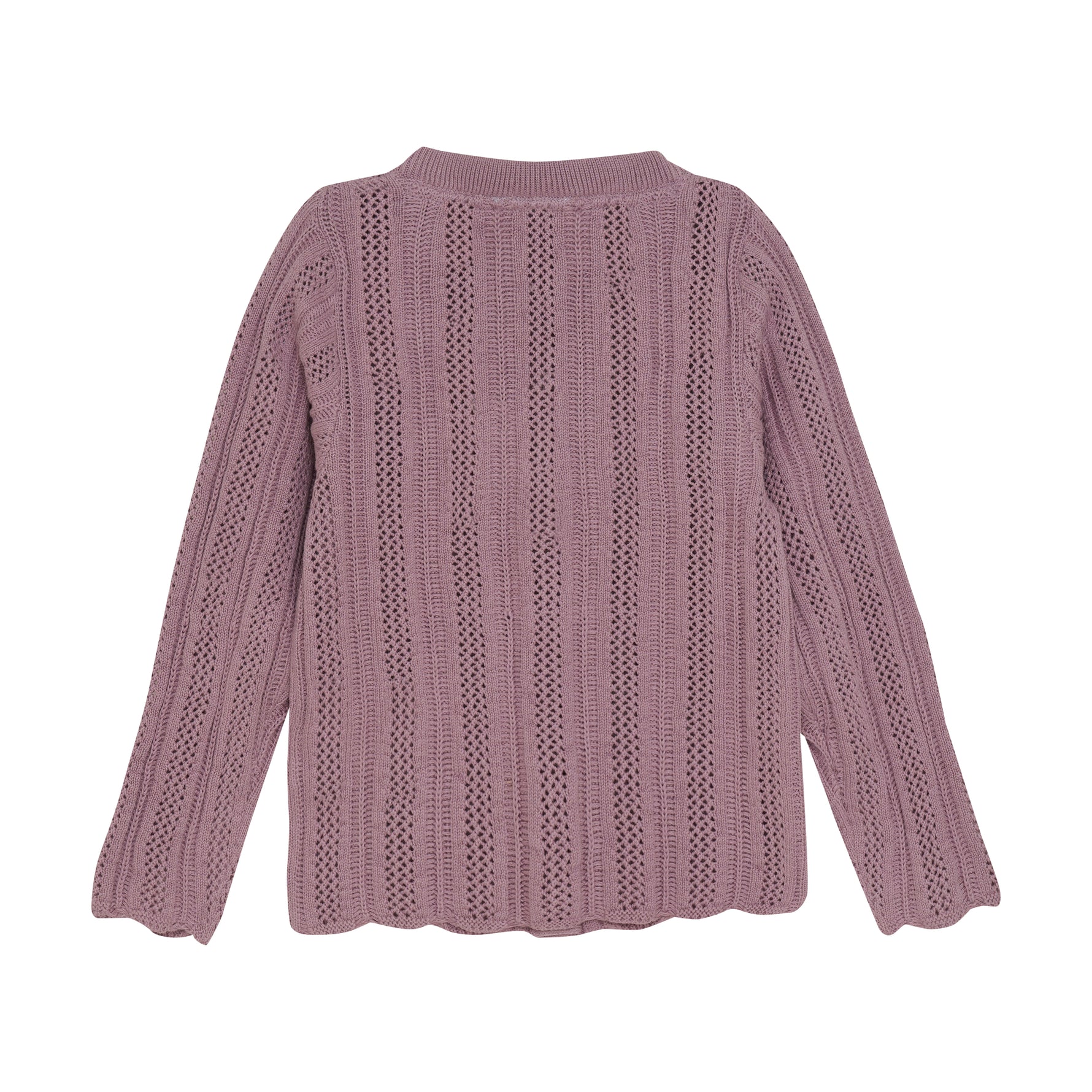 Dieser lila Cardigan von MINYMO überzeugt durch sein weiches Strickmaterial und sorgt für angenehmen Tragekomfort bei jedem Anlass.