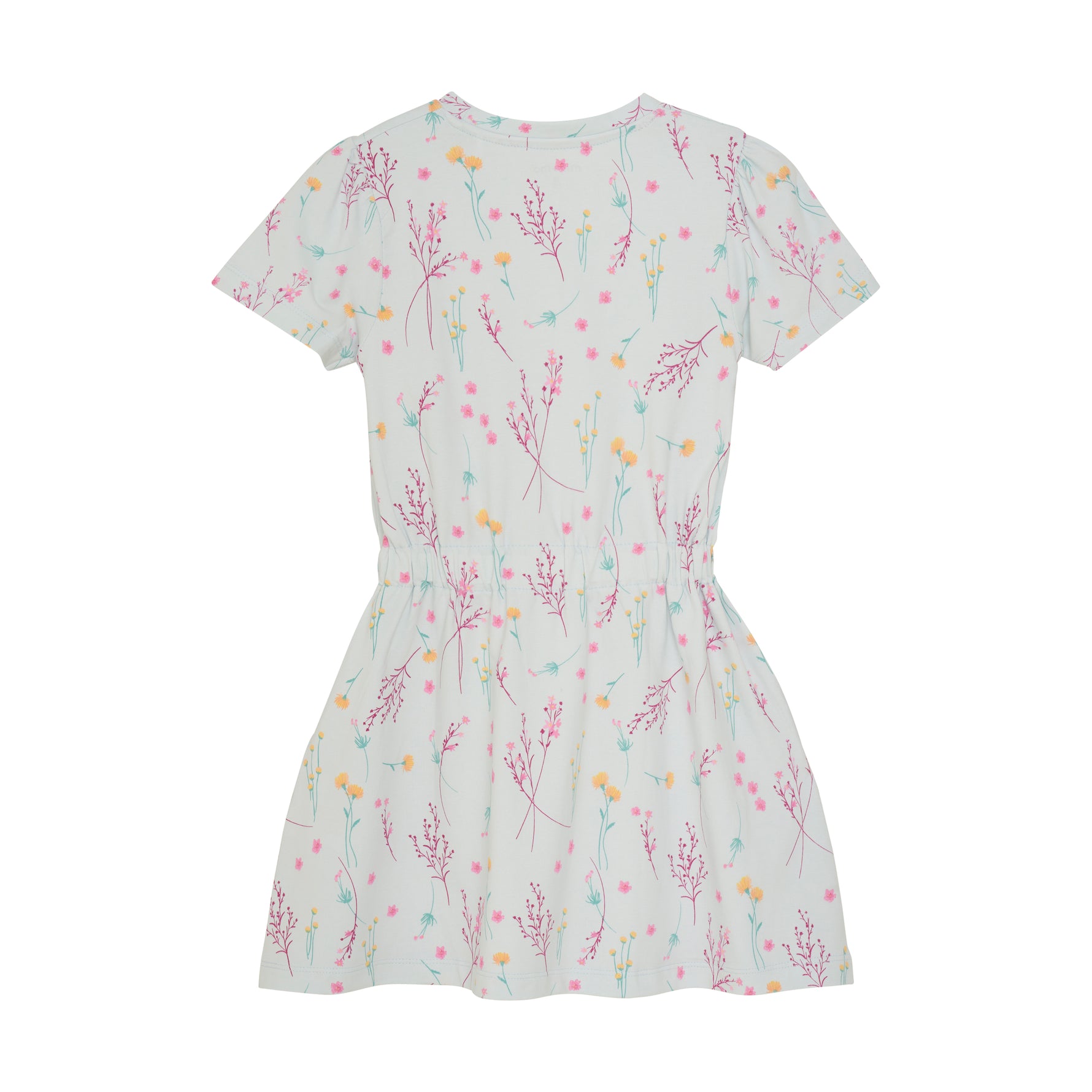 Dieses weiße Kleid mit floralem Allover-Print stammt von MINYMO und besticht durch sein elegantes Design.