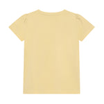 Gelbes kurzarm T-Shirt mit kleinem Blumen Motiv von MINYMO.