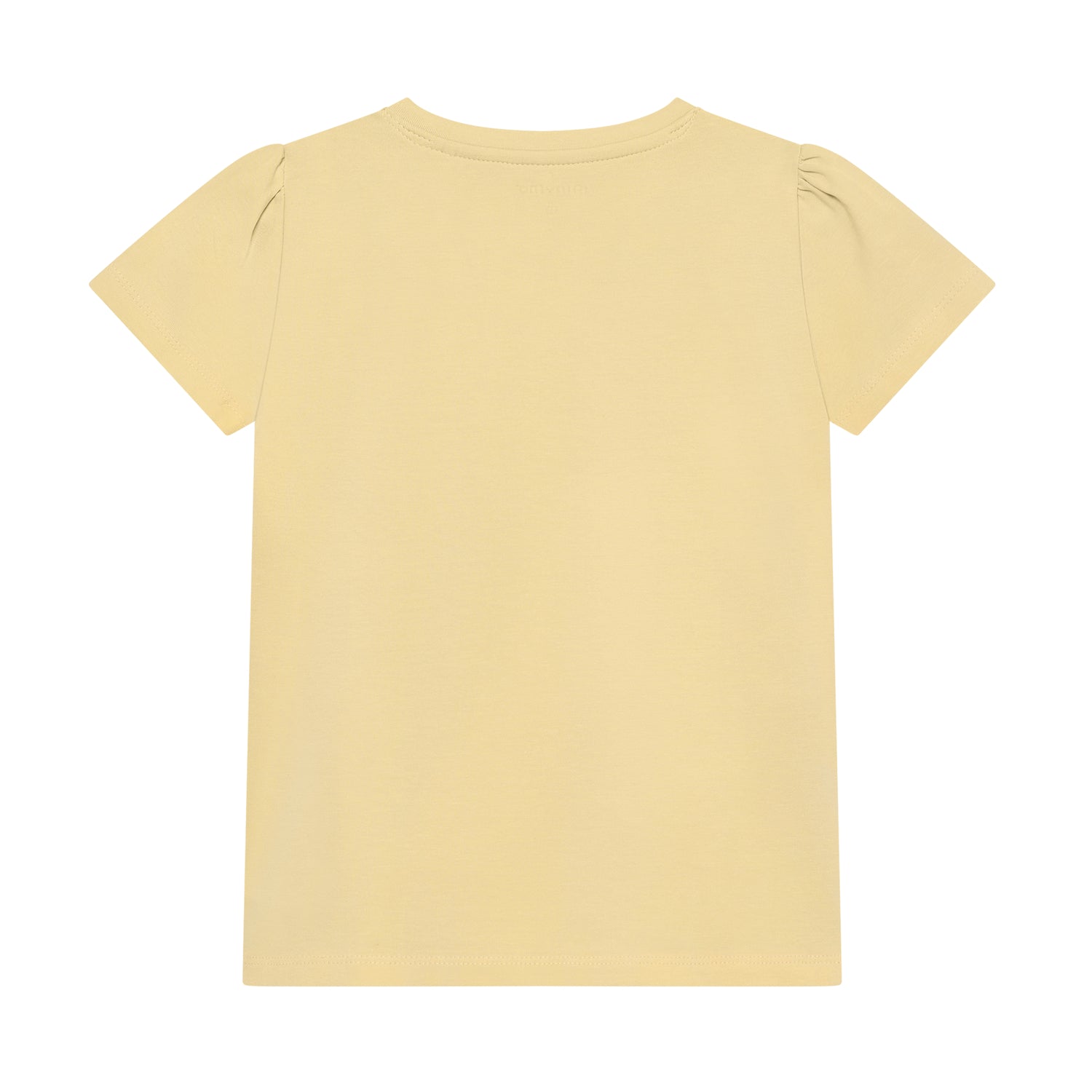 Gelbes kurzarm T-Shirt mit kleinem Blumen Motiv von MINYMO.
