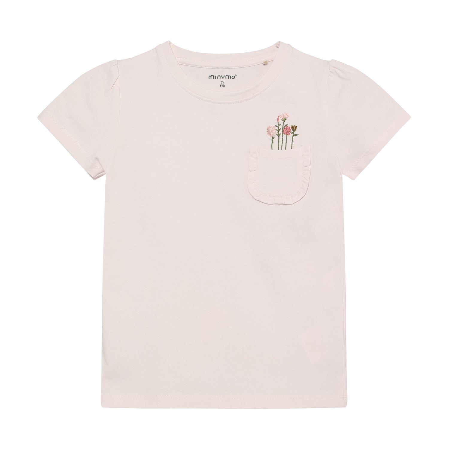 Kurzarm T-Shirt von MINYMO mit kleinem Blumen Motiv.
