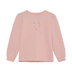 Rosa langarm T-Shirt von MINYMO mit Herzmotiv.