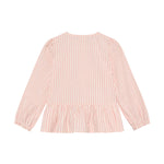 Rosa gestreiftes langarm Shirt von MINYMO mit kleinen Schleifen Details.