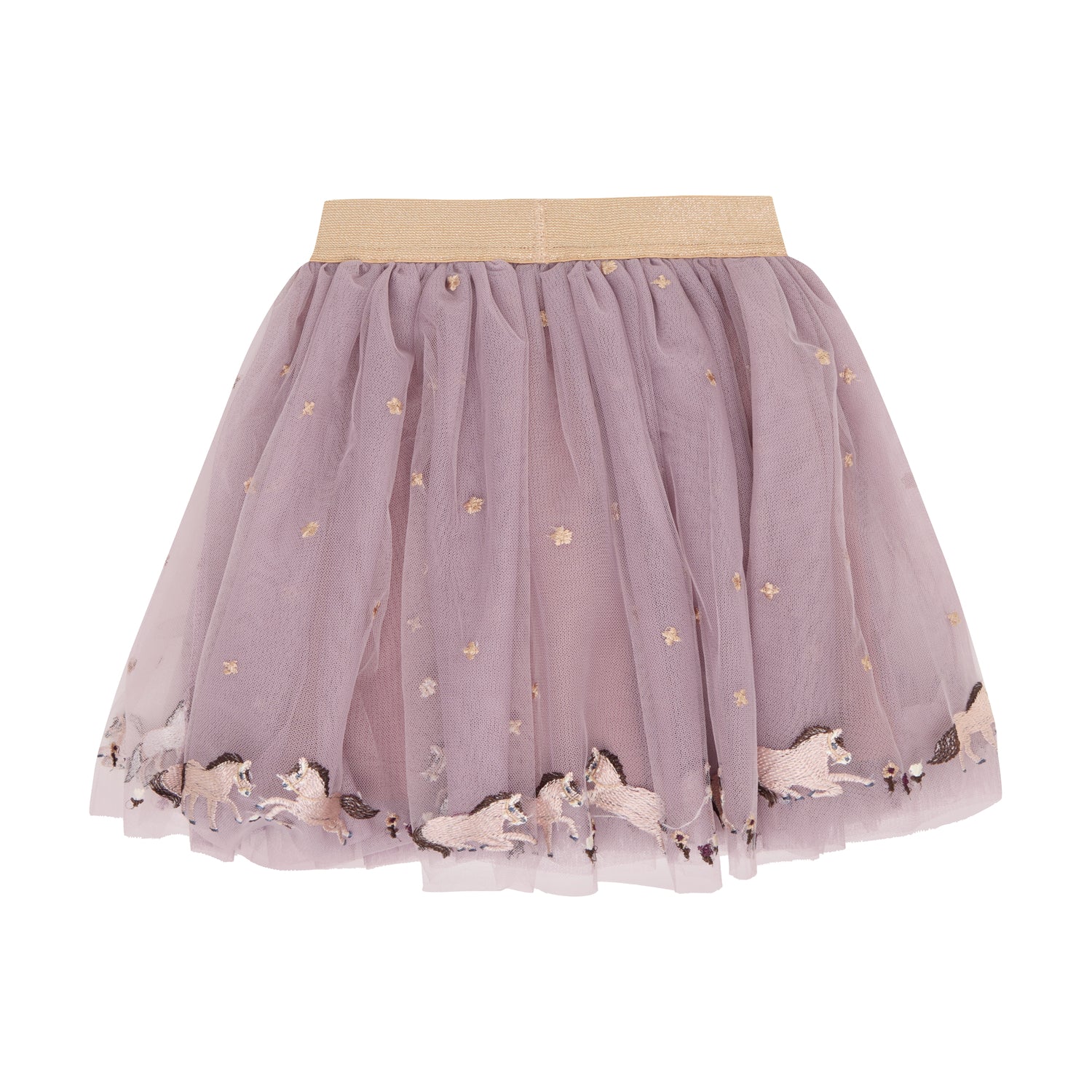 Eleganter lila Rock von Minymo mit zierlichen Pferdedesigns – perfekt für kleine Fashionistas, die Stil und Komfort lieben.