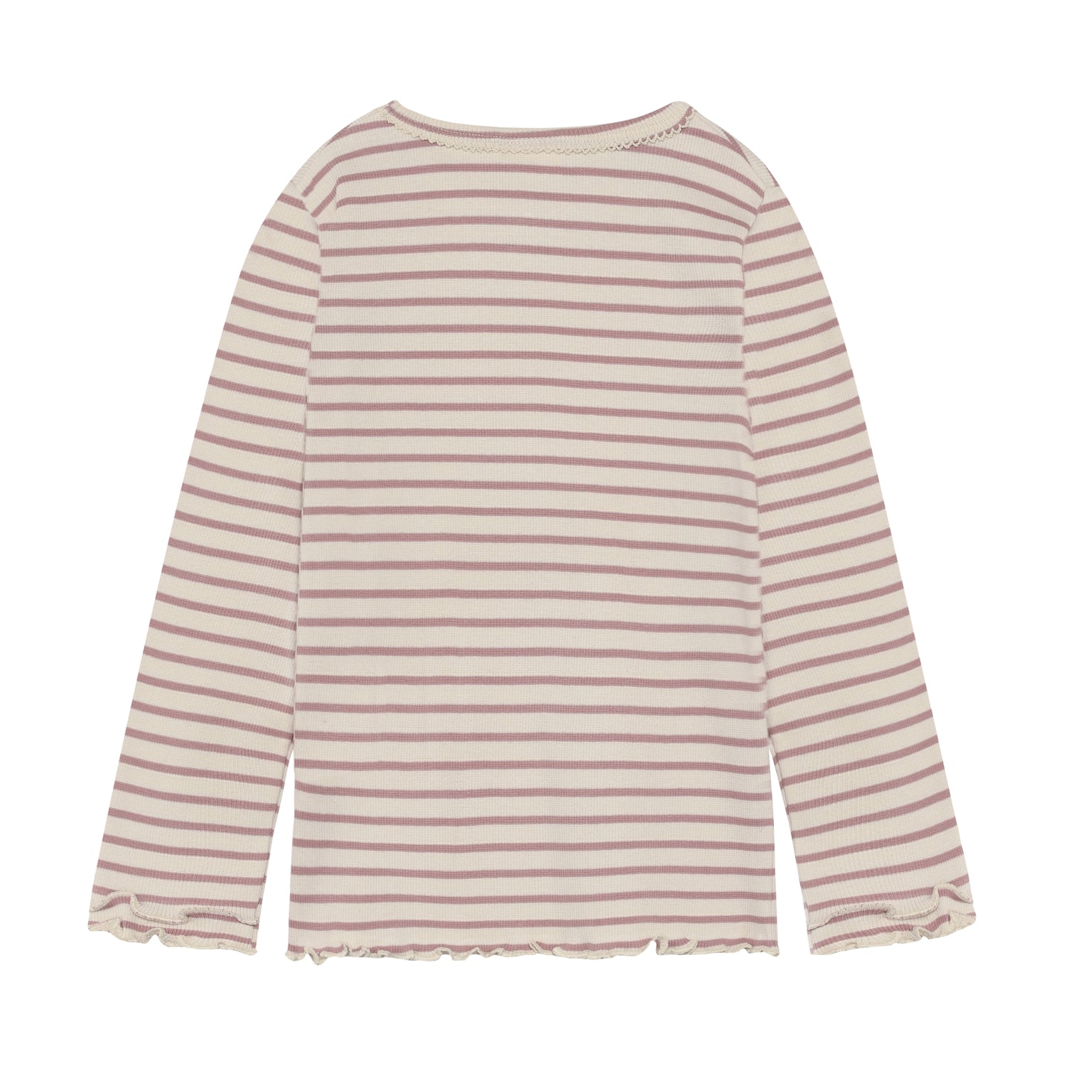 Gestreiftes Langarm-Shirt aus weichem Rib-Material von Minymo mit zierlichem Herzdesign. Die Kombination aus 95% Baumwolle und 5% Elastane sorgt für optimalen Tragekomfort und sanfte Elastizität. Perfekt für Kinder, die Qualität und Style lieben.