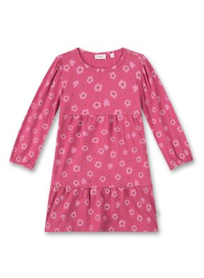 Wunderschönes Kleid für Mädchen in Pink mit einem Blümchen Allover Print von Sanetta Kidswear.