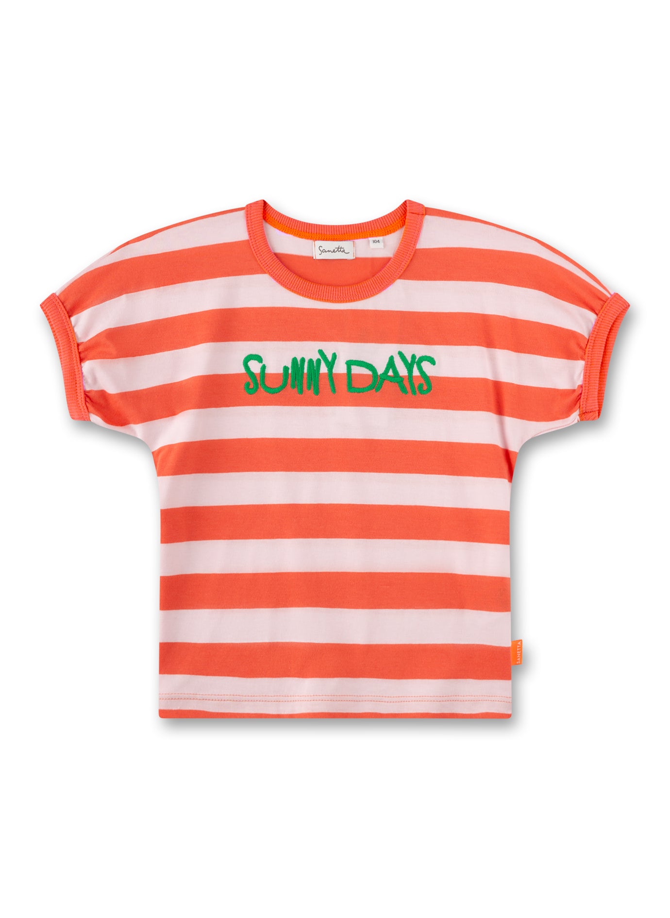 T-Shirt in einem zeitlosen Ringeldesgin mit dem Wording SUNNY DAYS auf der Brust von Sanetta Pure