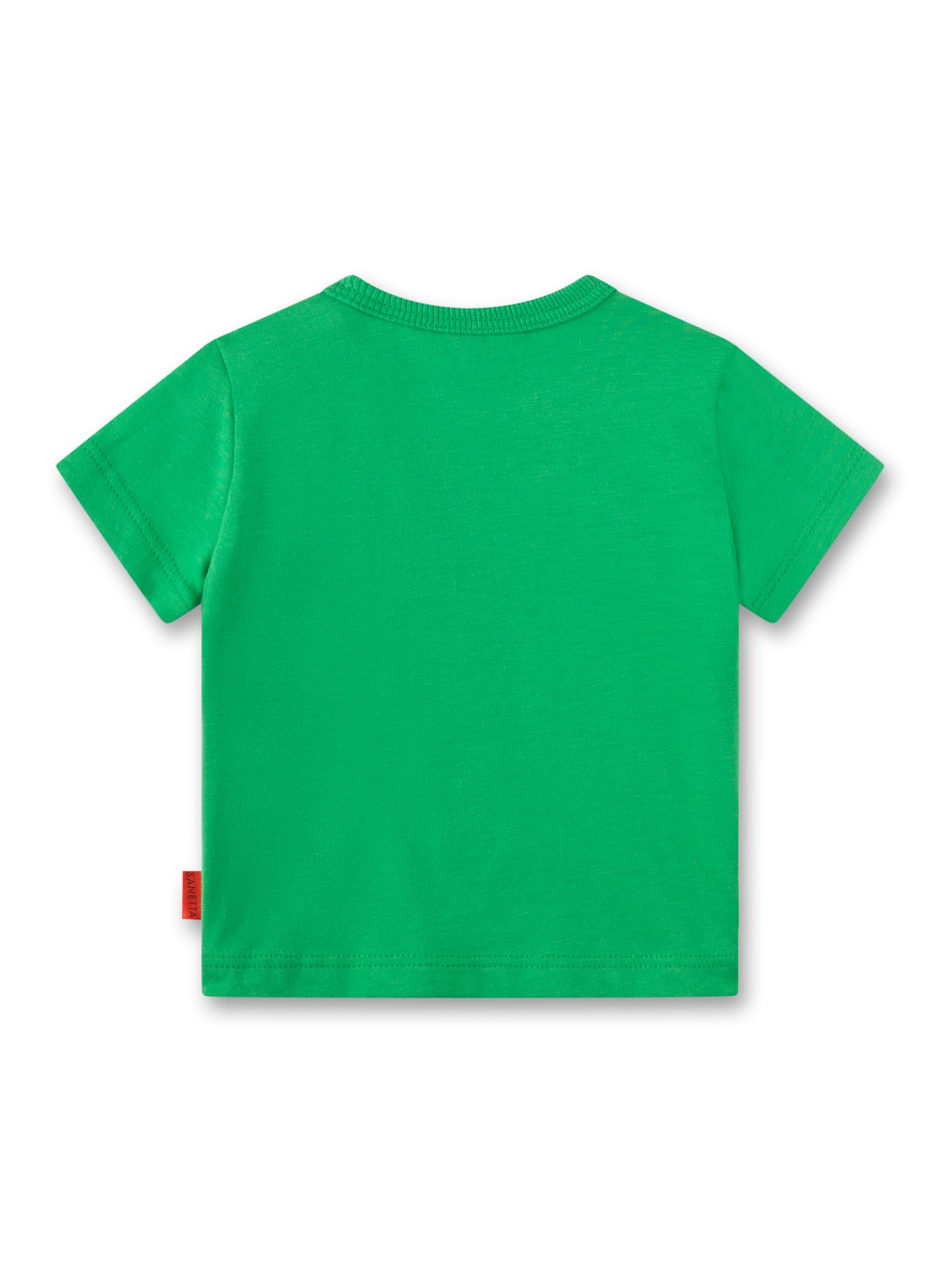 T-Shirt in einem kräftigen Grün mit einem angebissenen Apfel von Sanetta Pure