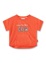 Gemütliches Sweatshirt aus Frottee in einem kräftigen Orange mit Känguru-Tasche von Sanetta Pure