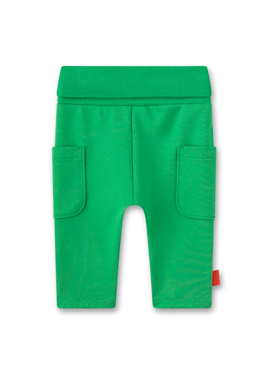 Hose mit aufgesetzten Fronttaschen in einem kräftigen Grün von Sanetta Pure.