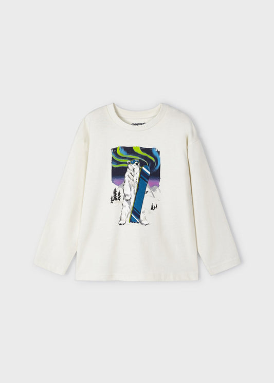 langarm Shirt Eisbär weiß