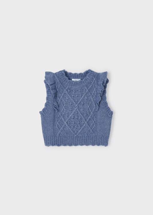hellblaues Strickgilet