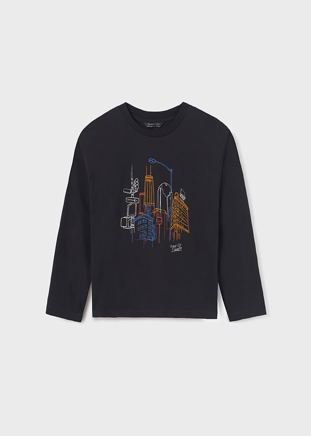 langarm Shirt mit New City Motiv