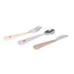 Mit dem BPA-freien Kinderbesteck aus Edelstahl, Design Cat von Lässig, und den ergonomisch geformten Silikongriffen aus der Tiny Team Kollektion gelingt den Kleinsten das selbstständige Essen noch besser. Das Besteck ist spülmaschinengeeignet.