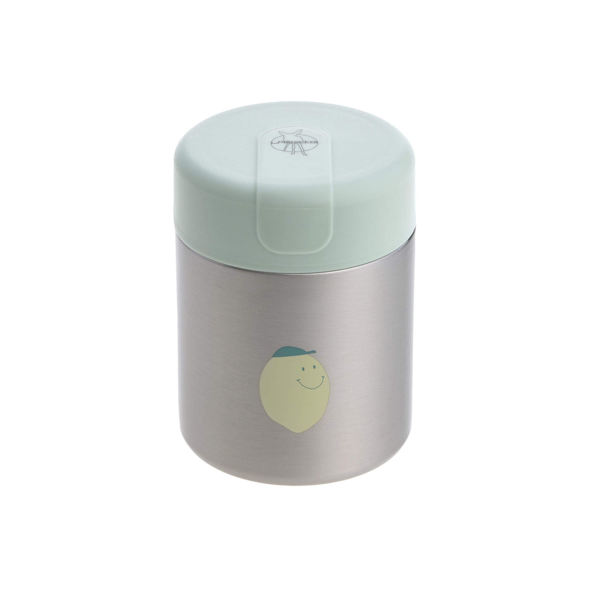 Babybrei to go. Mit dem doppelwandigen Edelstahl Thermobehälter im Happy Fruits Lemon Design ist das Essen auch unterwegs sofort servierbereit. Der auslaufsichere Food Jar fasst 315 ml und hält Lebensmittel zuverlässig warm oder kalt. BPA-frei.