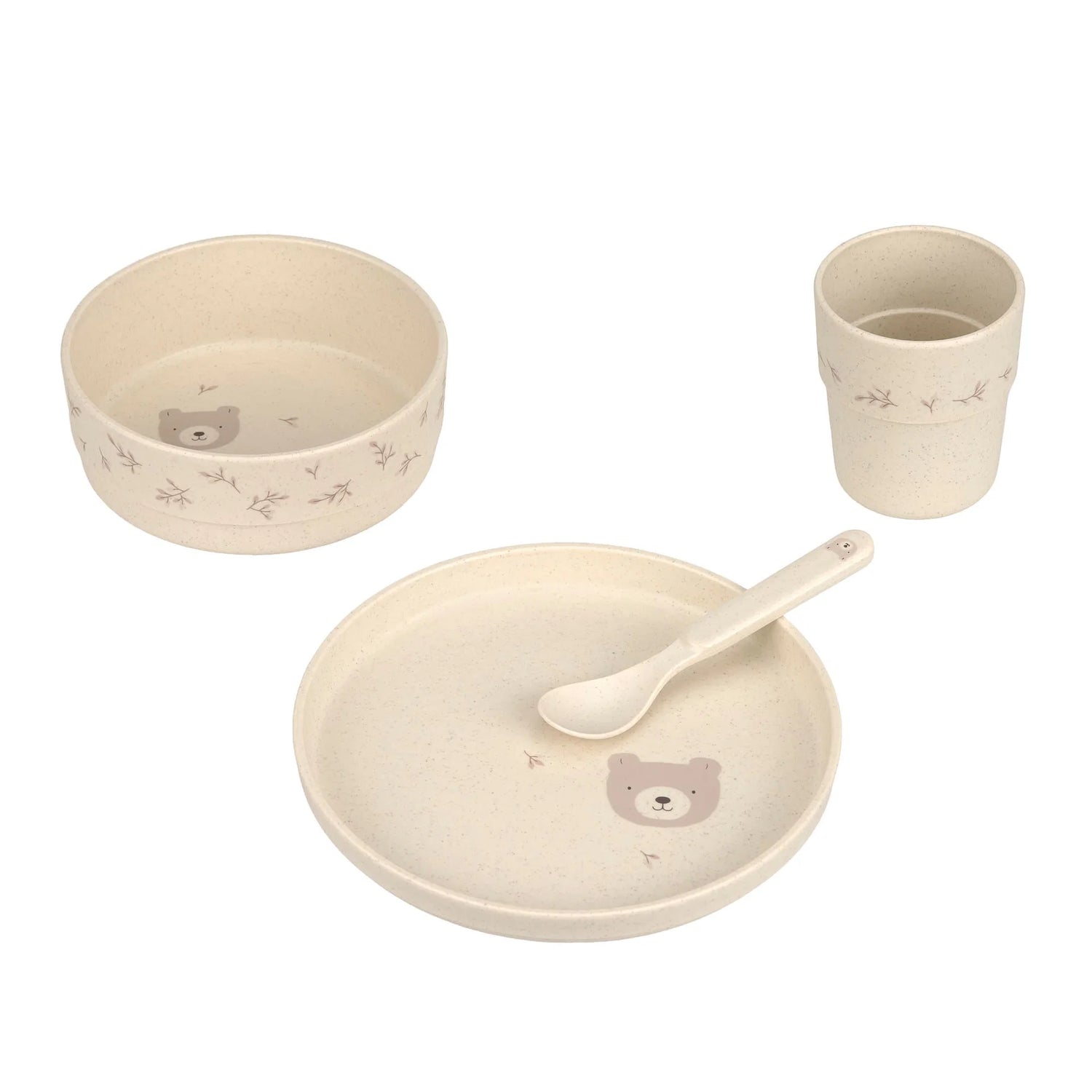 Das Kinder Geschirr Set aus der Cozy Beginnings Kollektion punktet mit Funktionalität, liebevollem Design und ressourcenschonendem Material. Das Kindergeschirr ist leicht sowie mikrowellen- und spülmaschinengeeignet.&nbsp;