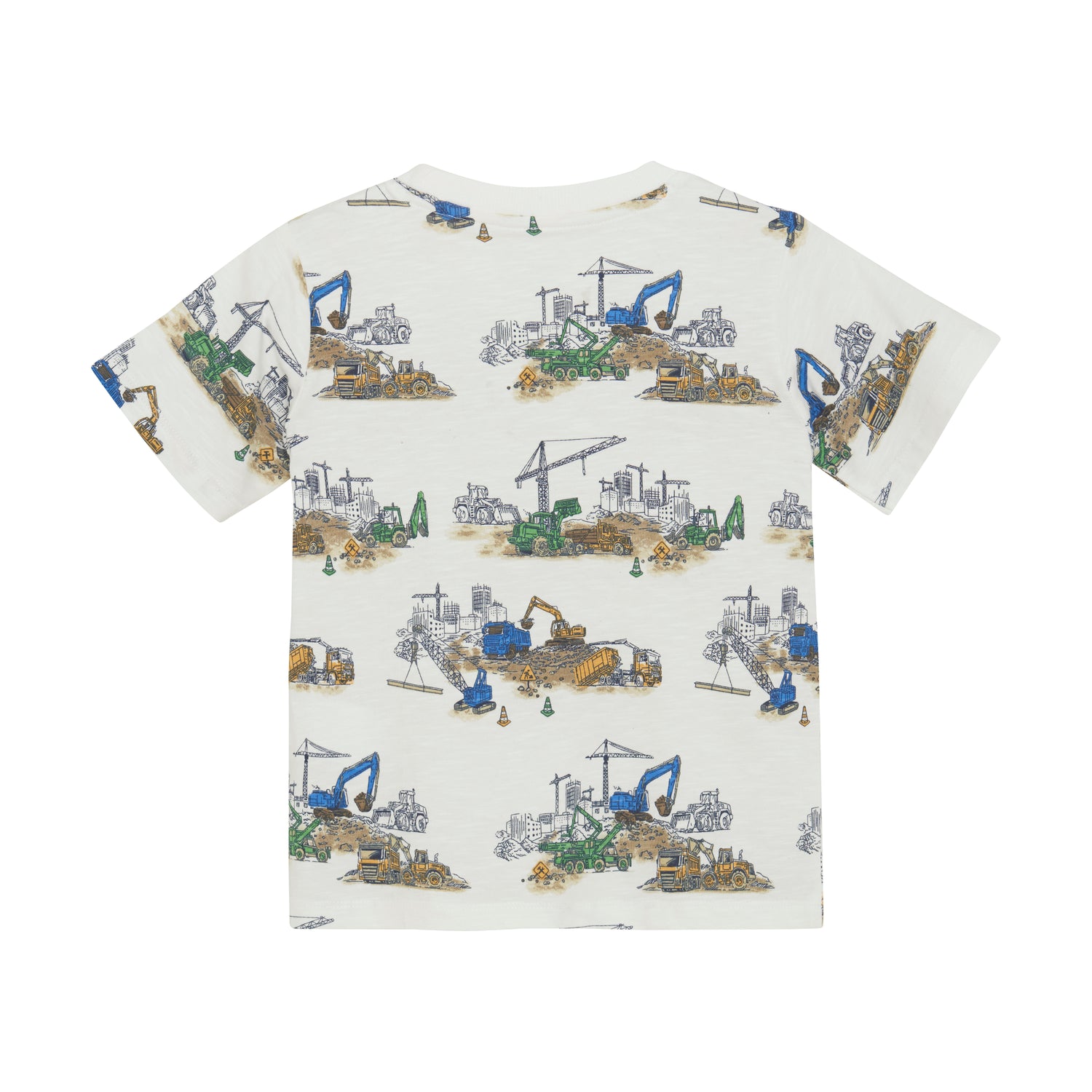 Dieses T-Shirt von MINYMO besticht durch seinen auffälligen Baustellen-Print und verleiht jedem Outfit einen originellen Akzent.