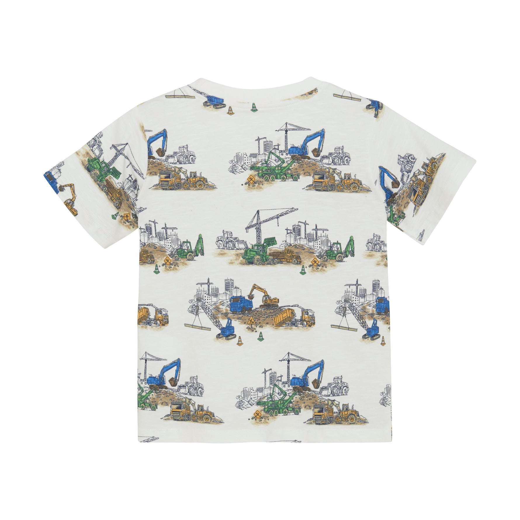 Dieses T-Shirt von MINYMO besticht durch seinen auffälligen Baustellen-Print und verleiht jedem Outfit einen originellen Akzent.