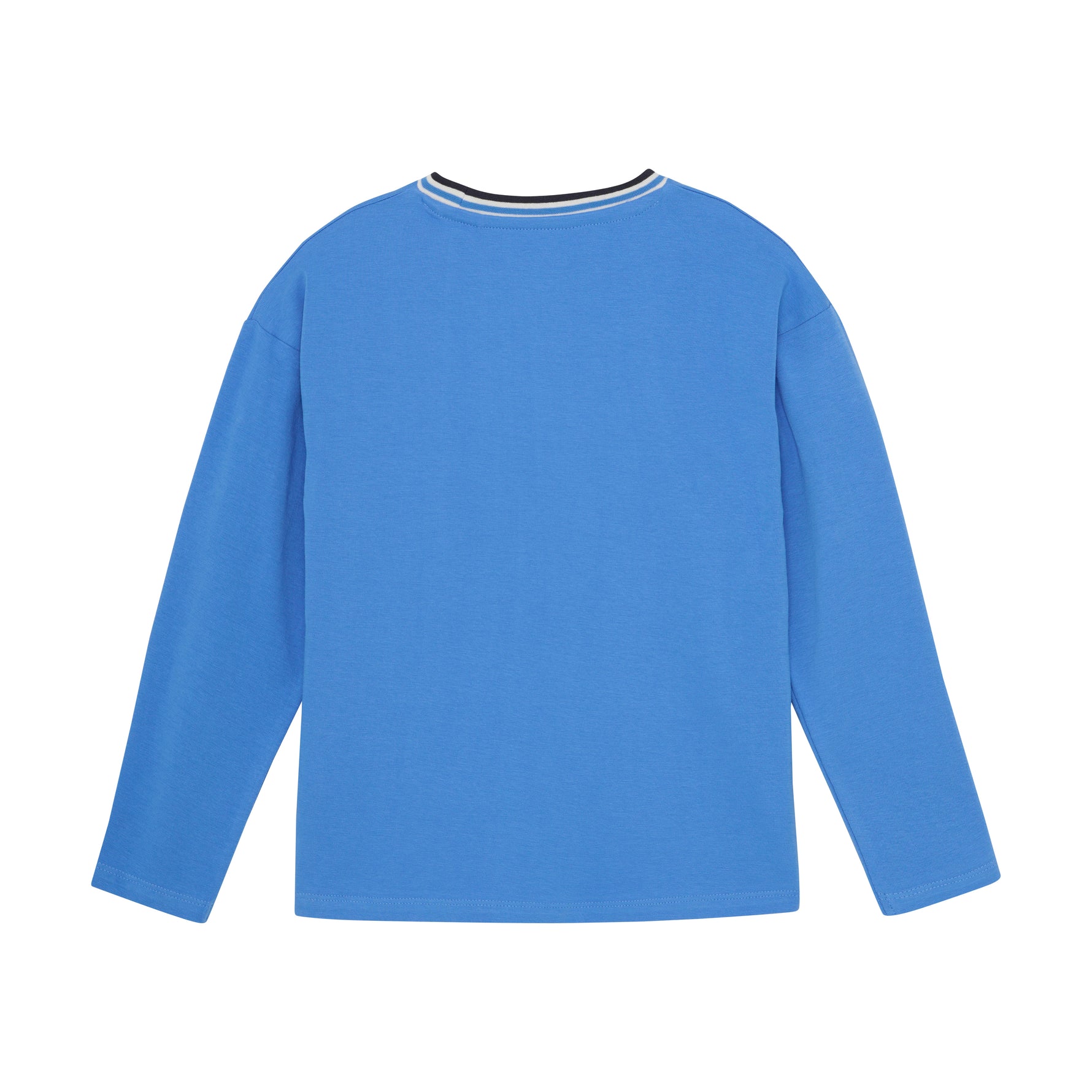 Fröhliches blaues T-Shirt von MINYMO, verziert mit charmanten Bau-Motiven für einen verspielten Look.