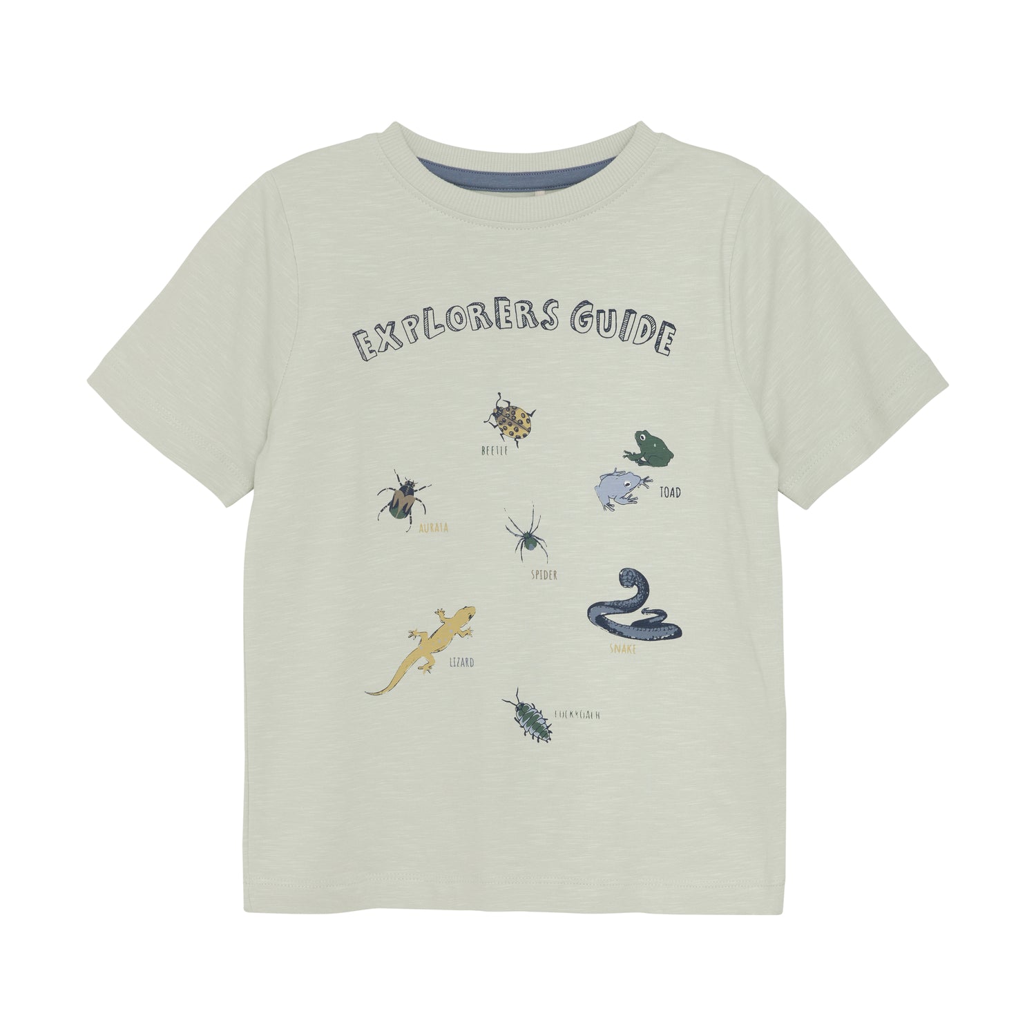 Dieses hellgrüne T-Shirt von MINYMO ist mit einem Insektenmotiv gestaltet und bietet einen frischen, natürlichen Look.
