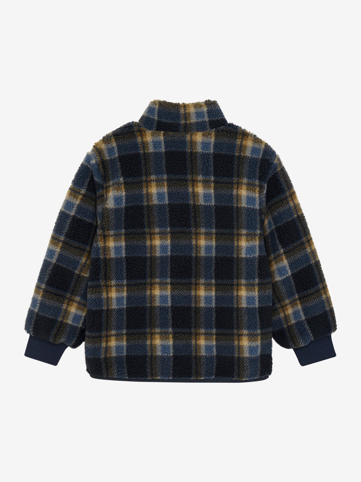 Die schwarze Teddyjacke von MINYMO besticht durch ihr kariertes Muster und sorgt für angenehme Wärme – perfekt für stilbewusste, die Komfort schätzen.