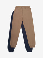 Dieses 2er-Set Sweatpants von MINYMO bietet bequemen Tragekomfort in den Farben Dunkelblau und Beige-Braun – perfekt für entspannte Tage oder sportliche Aktivitäten.