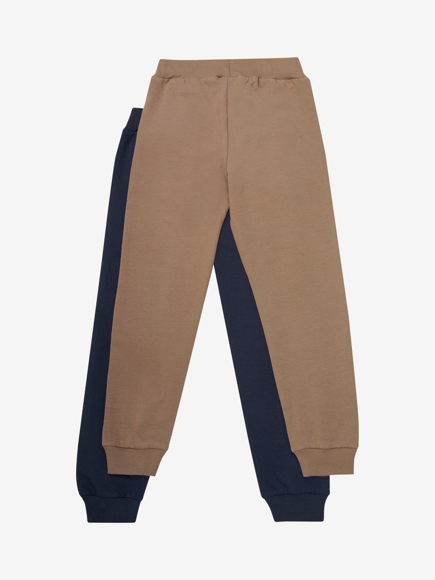 Dieses 2er-Set Sweatpants von MINYMO bietet bequemen Tragekomfort in den Farben Dunkelblau und Beige-Braun – perfekt für entspannte Tage oder sportliche Aktivitäten.