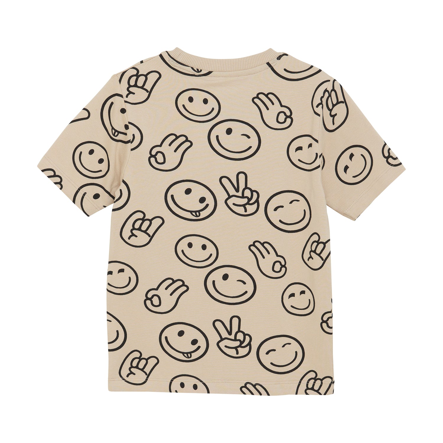 Dieses kurzärmelige T-Shirt von MINYMO besticht durch ein fröhliches Smiley-Motiv und sorgt für gute Laune im Alltag.