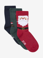 Dieses 3er-Set Weihnachtssocken von Minymo begeistert mit festlichen Motiven: ein rotes Paar mit Weihnachtsmann, ein dunkelblaues mit Schneemann und ein dunkelgrünes von MINYMO. Perfekt, um in der kalten Jahreszeit stilvoll und gemütlich aufzutreten.

