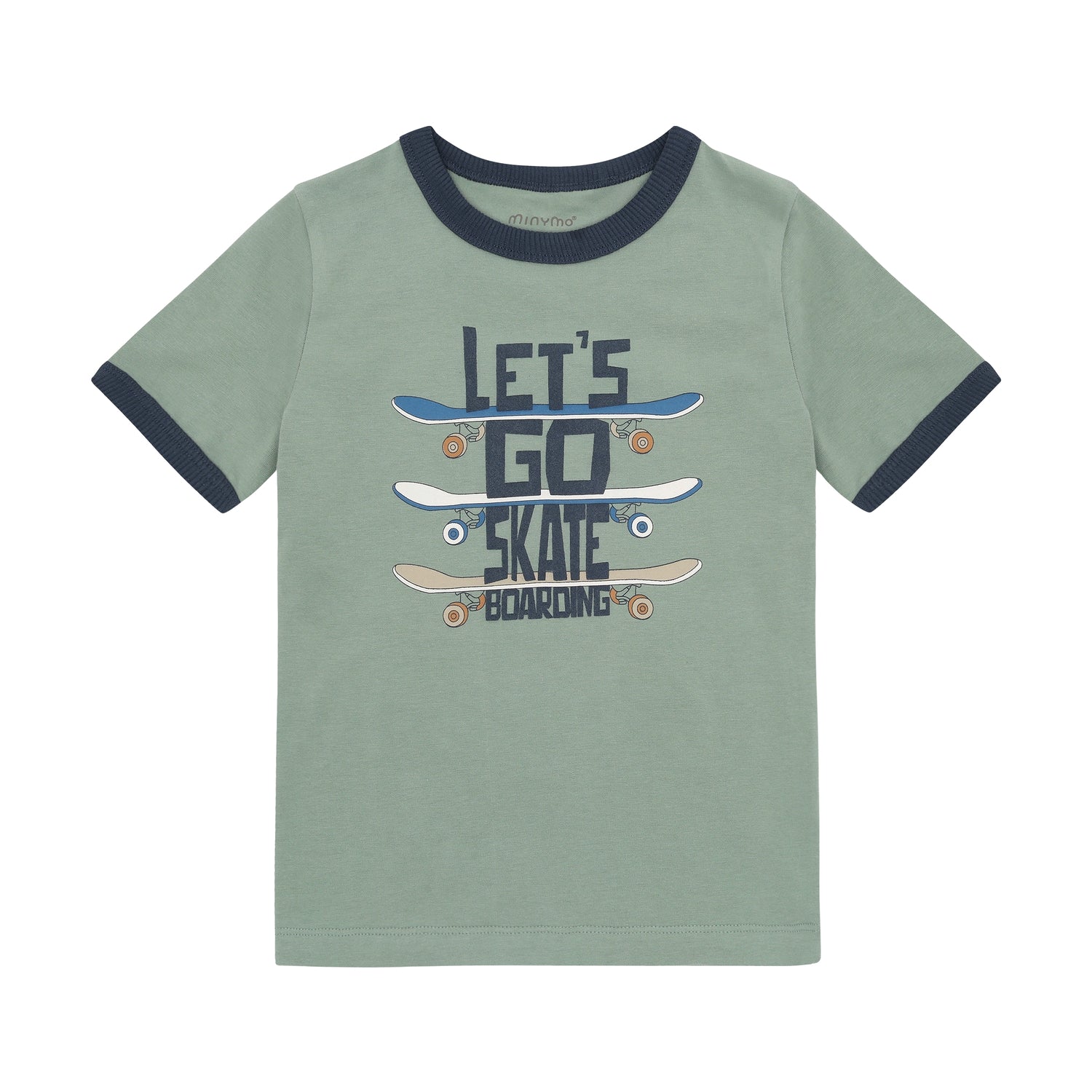 Kurzarm Shirt von MINYMO mit Skatermotiv.
