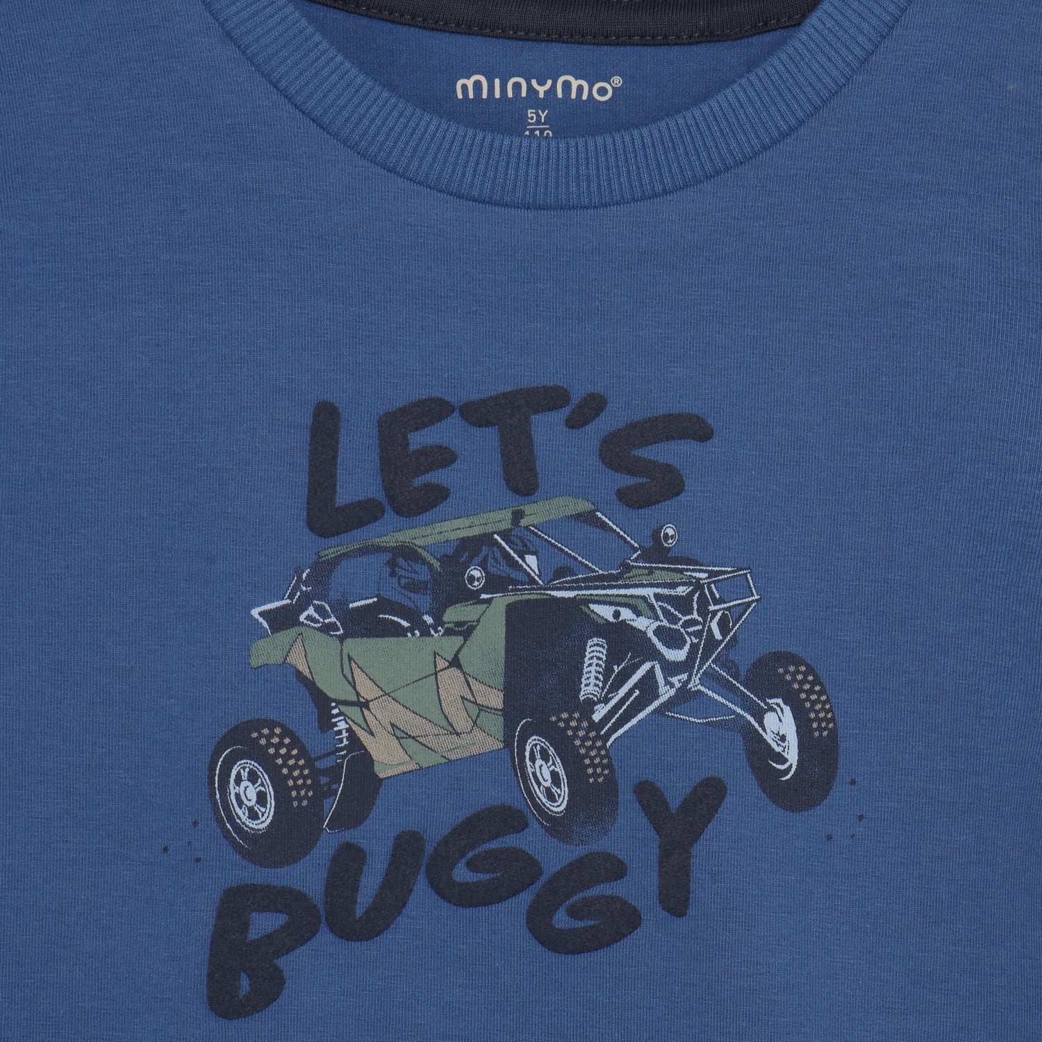 Dunkelblaues langarm T-Shirt von MINYMO mit Buggy Motiv.