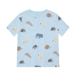 Hellblaues kurzarm Shirt von MINYMO mit Dinosaurier Print.