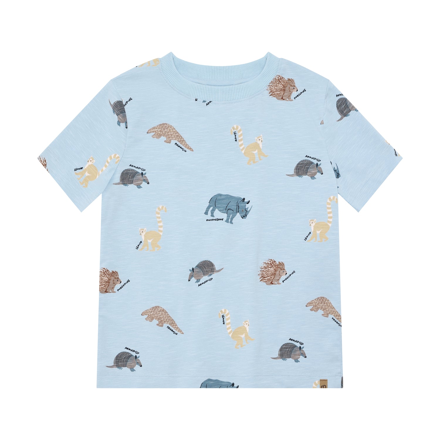 Hellblaues kurzarm Shirt von MINYMO mit Dinosaurier Print.