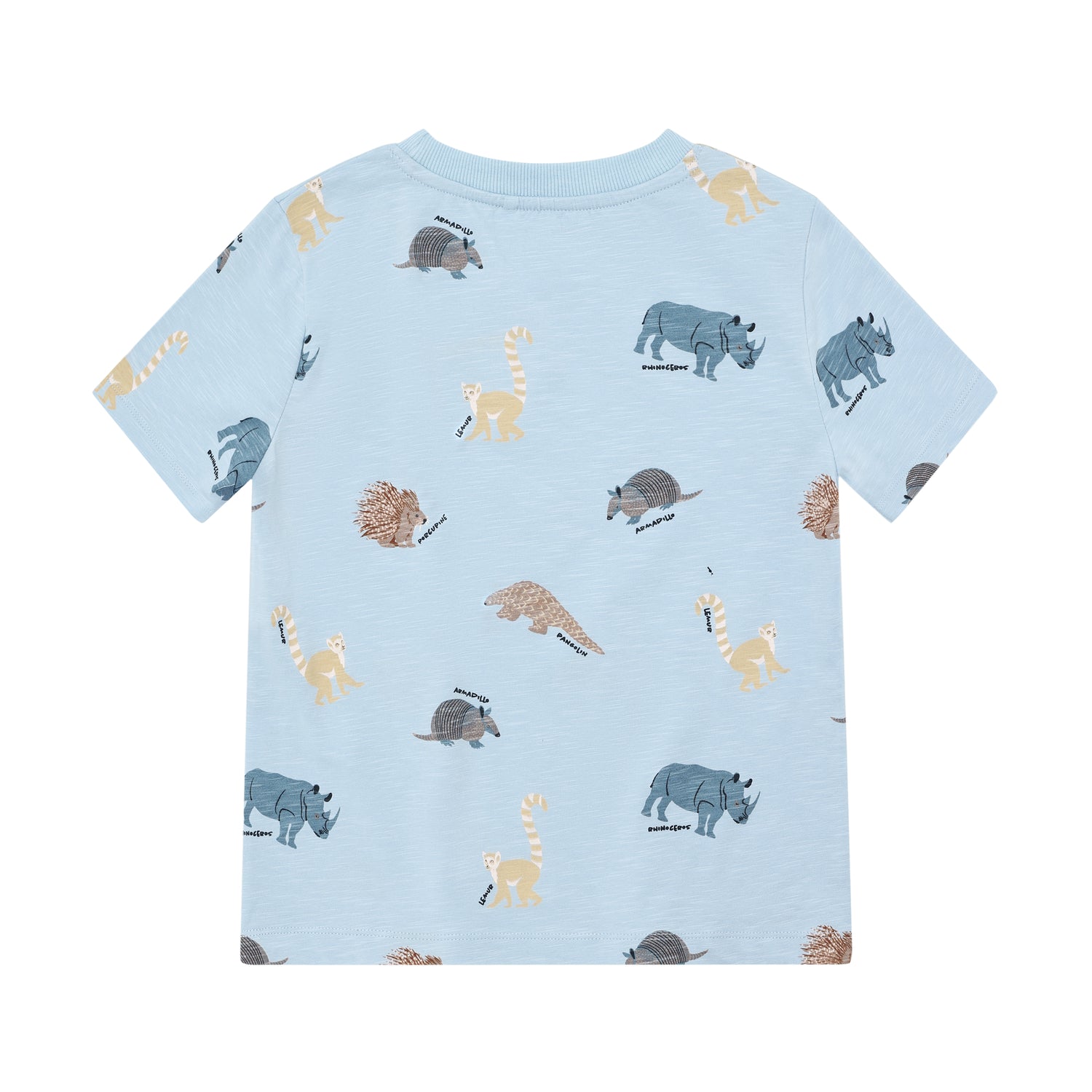 Hellblaues kurzarm Shirt von MINYMO mit Dinosaurier Print.