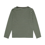 Ein hochwertiges Langarm-Shirt aus weichem Rib-Material mit klassischem grün-weiß gestreiftem Design von Minymo. Die Mischung aus 95% Baumwolle und 5% Elastane sorgt für optimalen Tragekomfort und Bewegungsfreiheit. Perfekt für den Alltag und vielseitig kombinierbar.