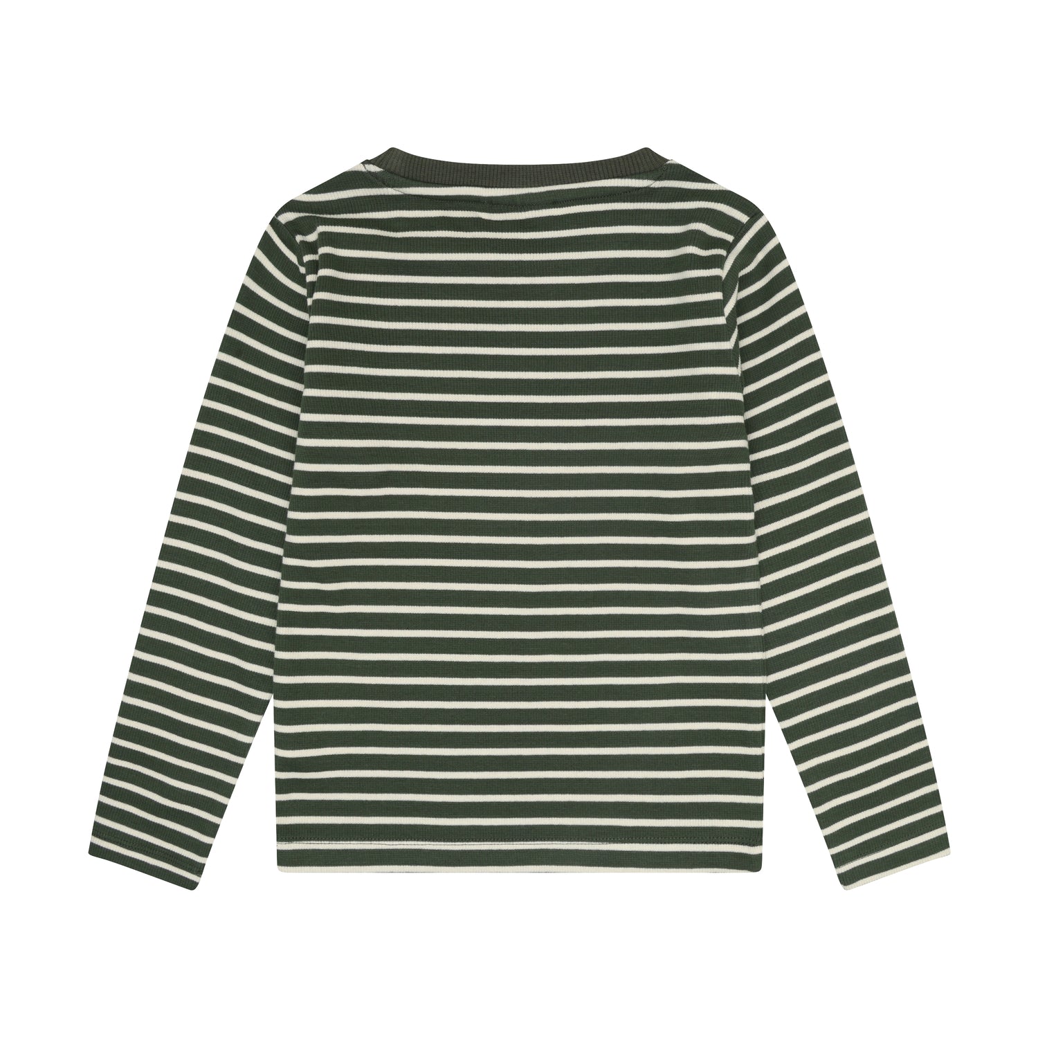 Ein hochwertiges Langarm-Shirt aus weichem Rib-Material mit klassischem grün-weiß gestreiftem Design von Minymo. Die Mischung aus 95% Baumwolle und 5% Elastane sorgt für optimalen Tragekomfort und Bewegungsfreiheit. Perfekt für den Alltag und vielseitig kombinierbar.