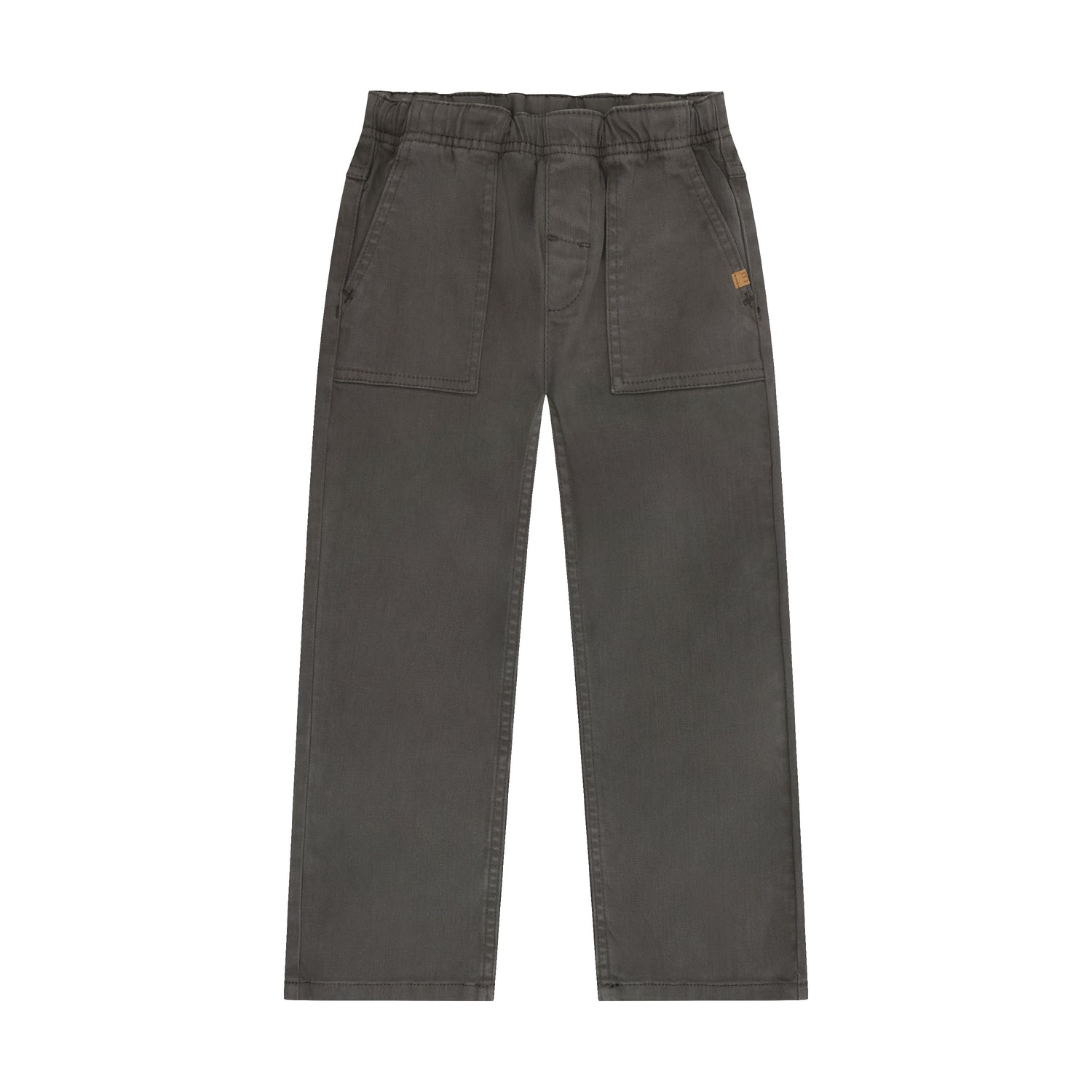 Hochwertige dunkelgraue Hose von Minymo aus 97% Baumwolle und 3% Elastane für optimale Bewegungsfreiheit und Tragekomfort.