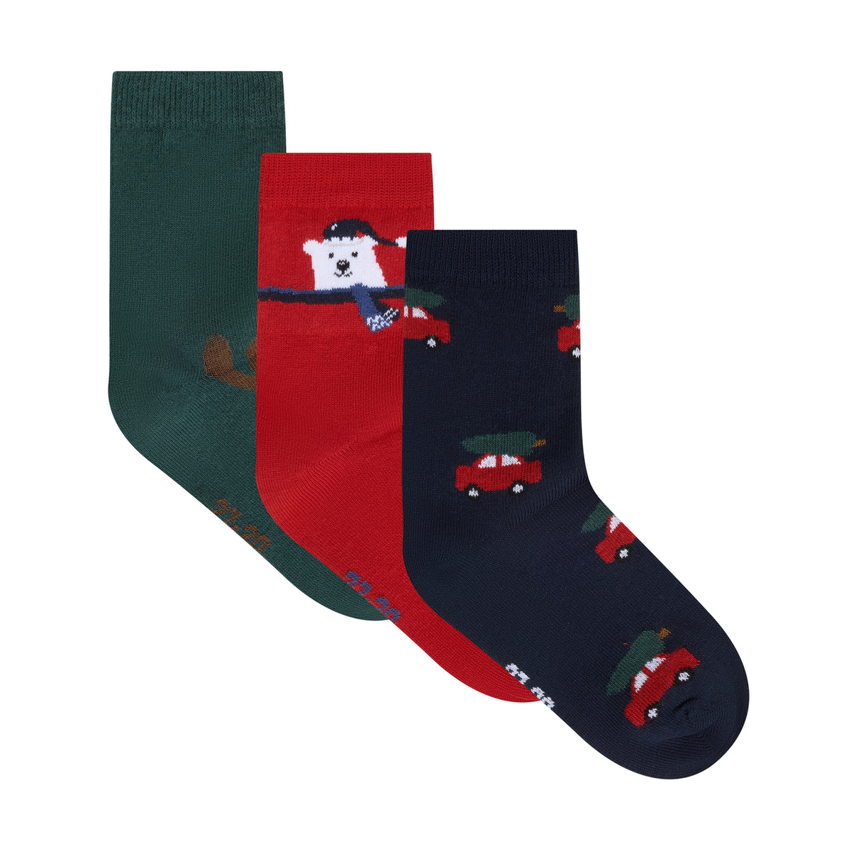 3er Pack Socken von Minymo mit verschiedenen weihnachtlichen Motiven. Hochwertige Verarbeitung aus 78% Baumwolle, 20% Polyamid und 2% Elastan für optimalen Komfort und Langlebigkeit.