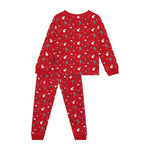 Gemütlicher roter Weihnachtspyjama von Minymo mit langen Ärmeln und Beinen – perfekt für festliche Nächte. Die hochwertige Mischung aus 90% Baumwolle, 5% Polyester und 5% Elastane sorgt für Komfort und Bewegungsfreiheit.
