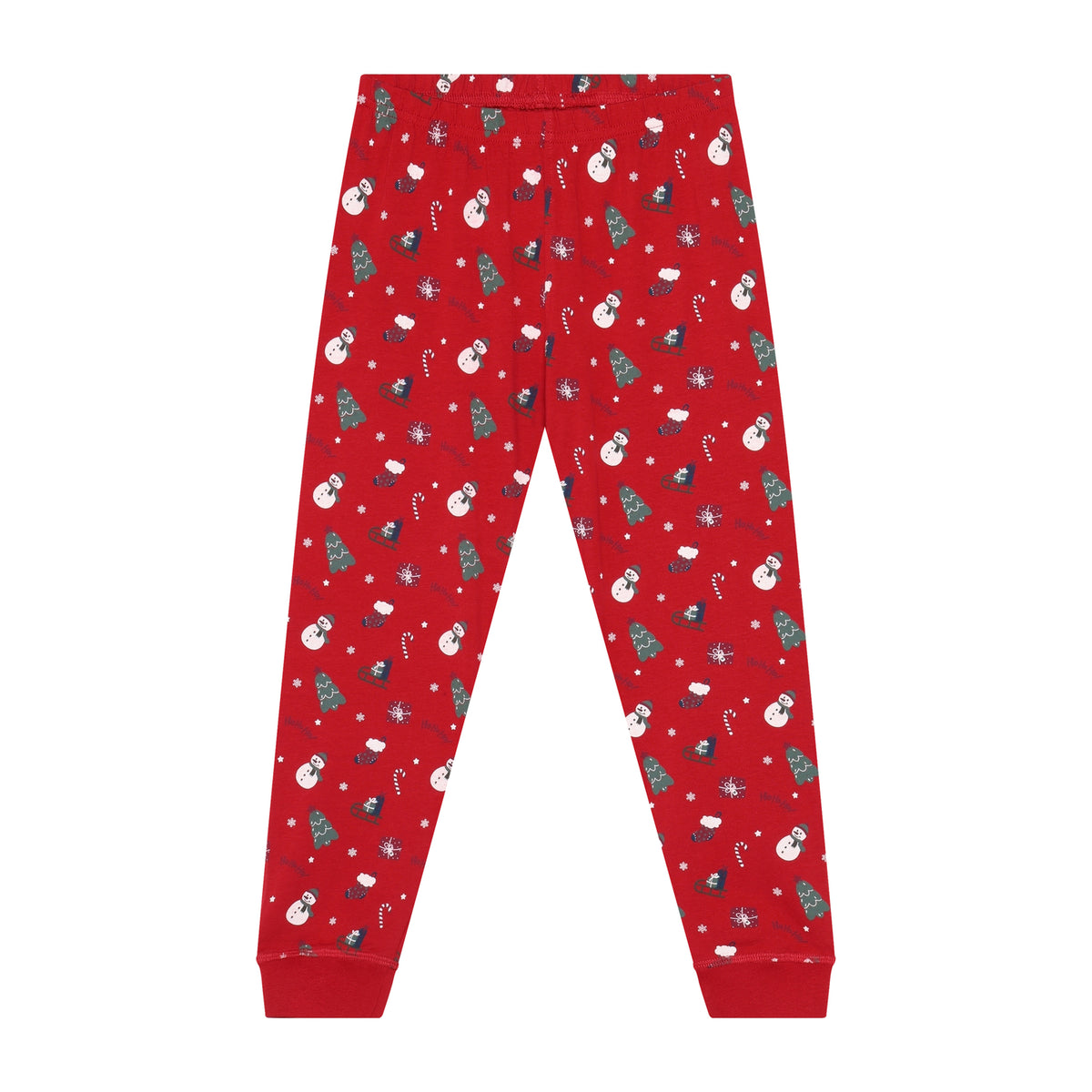Gemütlicher roter Weihnachtspyjama von Minymo mit langen Ärmeln und Beinen – perfekt für festliche Nächte. Die hochwertige Mischung aus 90% Baumwolle, 5% Polyester und 5% Elastane sorgt für Komfort und Bewegungsfreiheit.